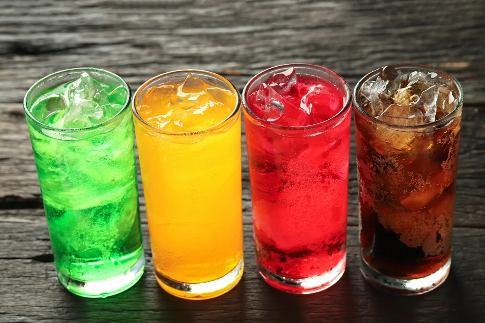 Soft drinks and fruit juice mixed with soda high in sugar have a negative effect on physical health